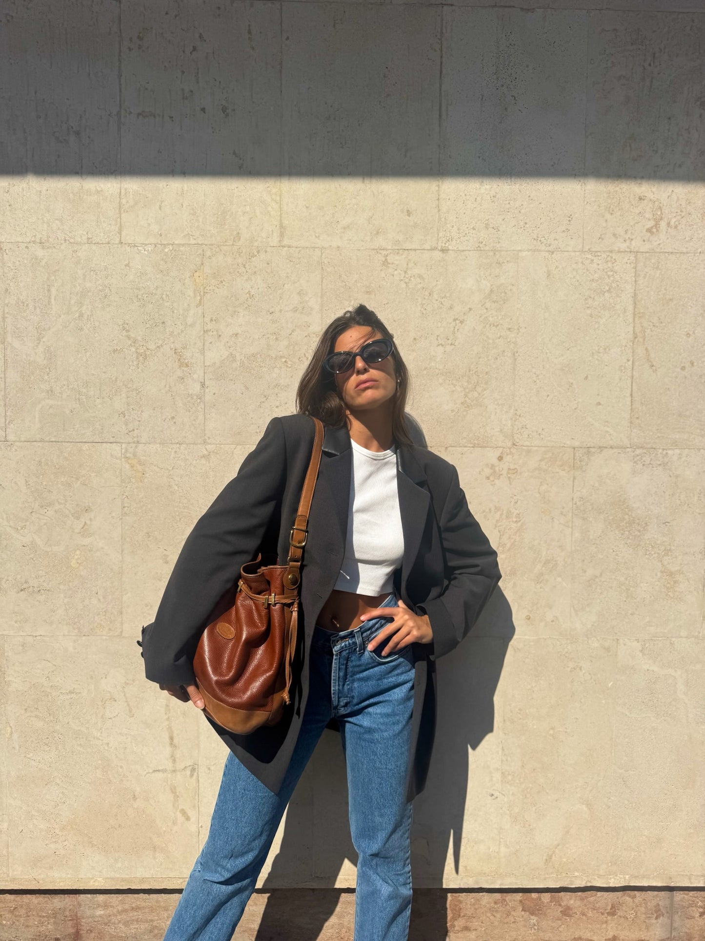 SECCHIELLO A SPALLA IN CUOIO