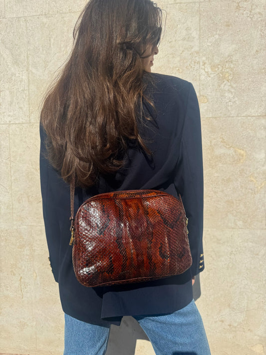 CAMERA BAG CON TEXTURE IN PITONE