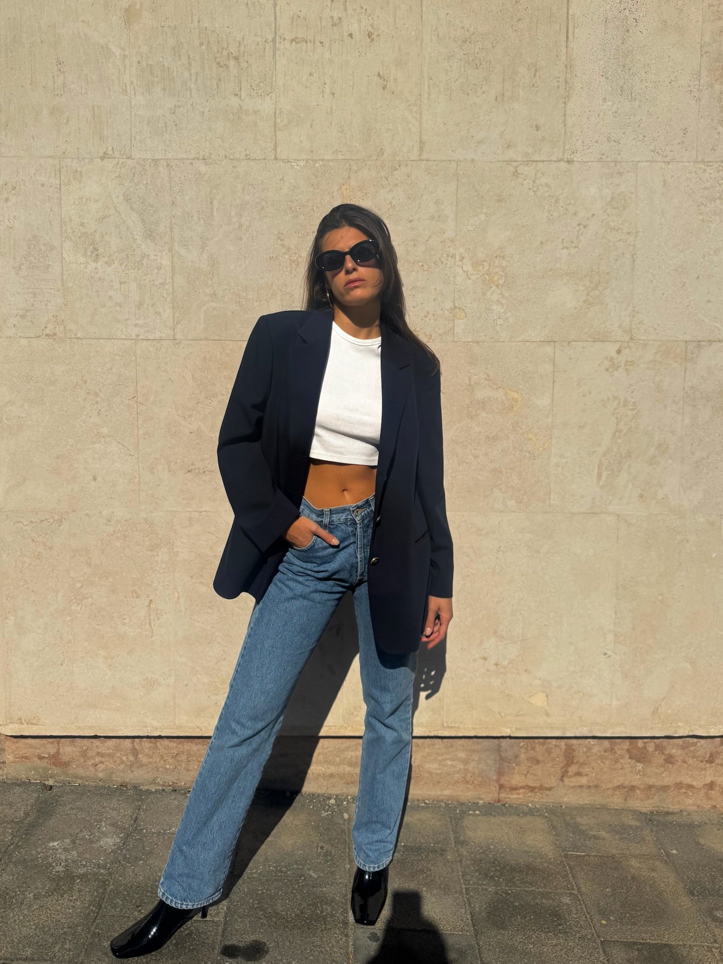 BLAZER BLU NAVY IN LANA