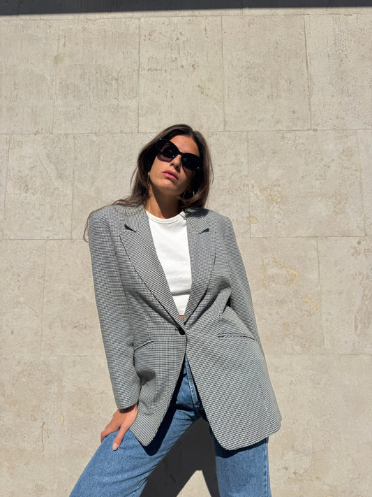 BLAZER IN PIED DE POULE B/W