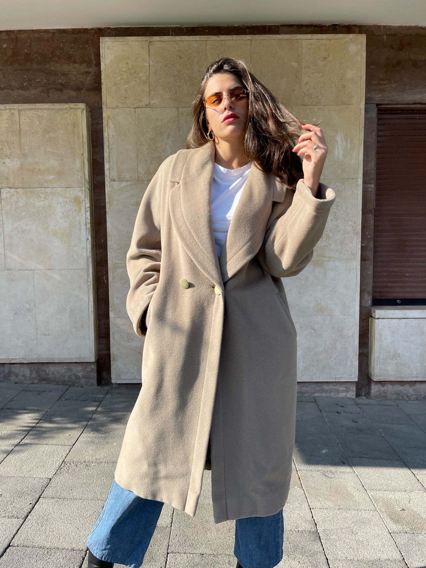 CAPPOTTO BEIGE IN LANA