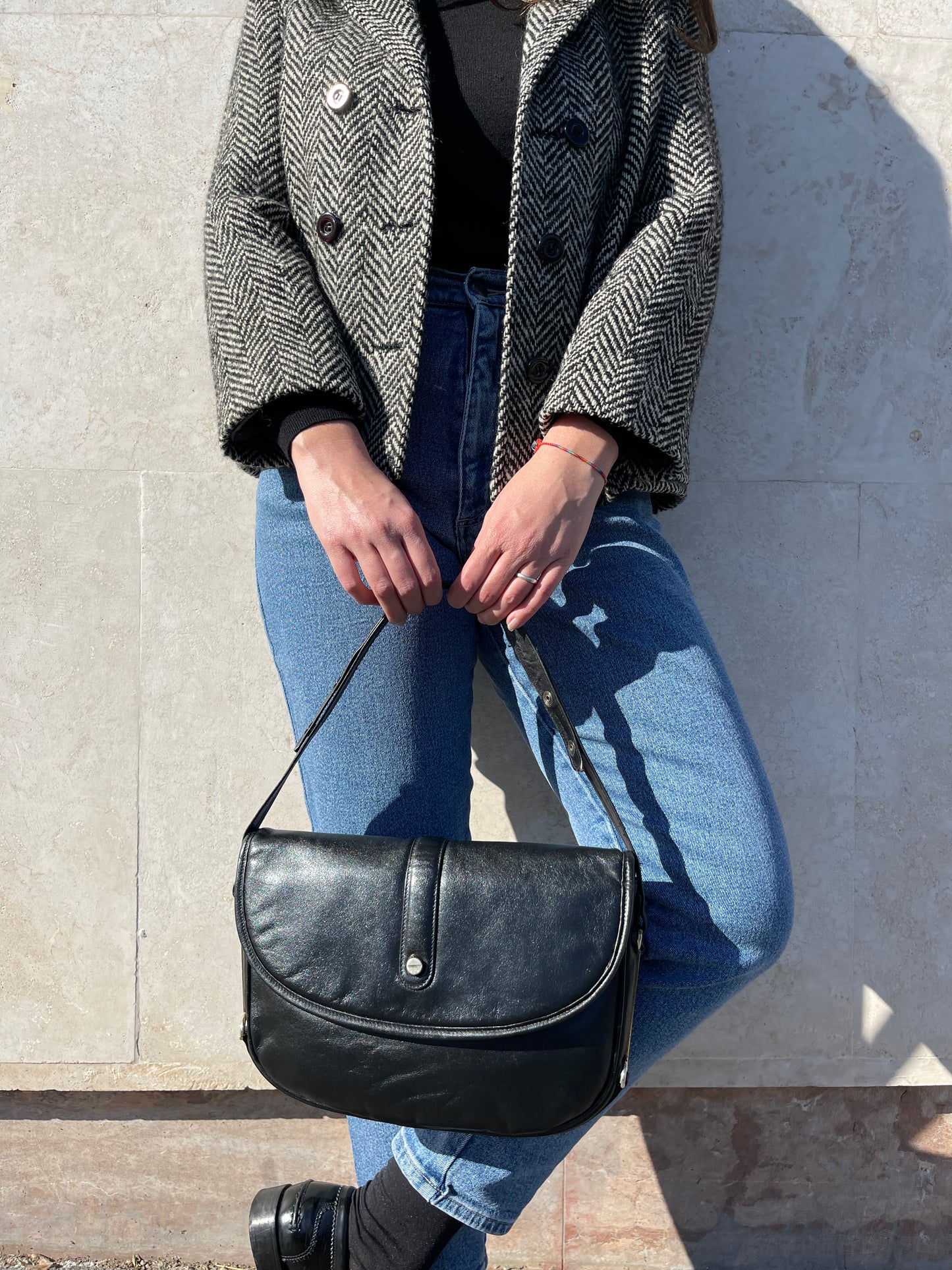 BORSA A SPALLA VINTAGE NERA