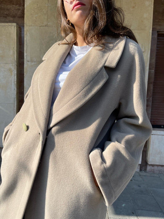 CAPPOTTO BEIGE IN LANA