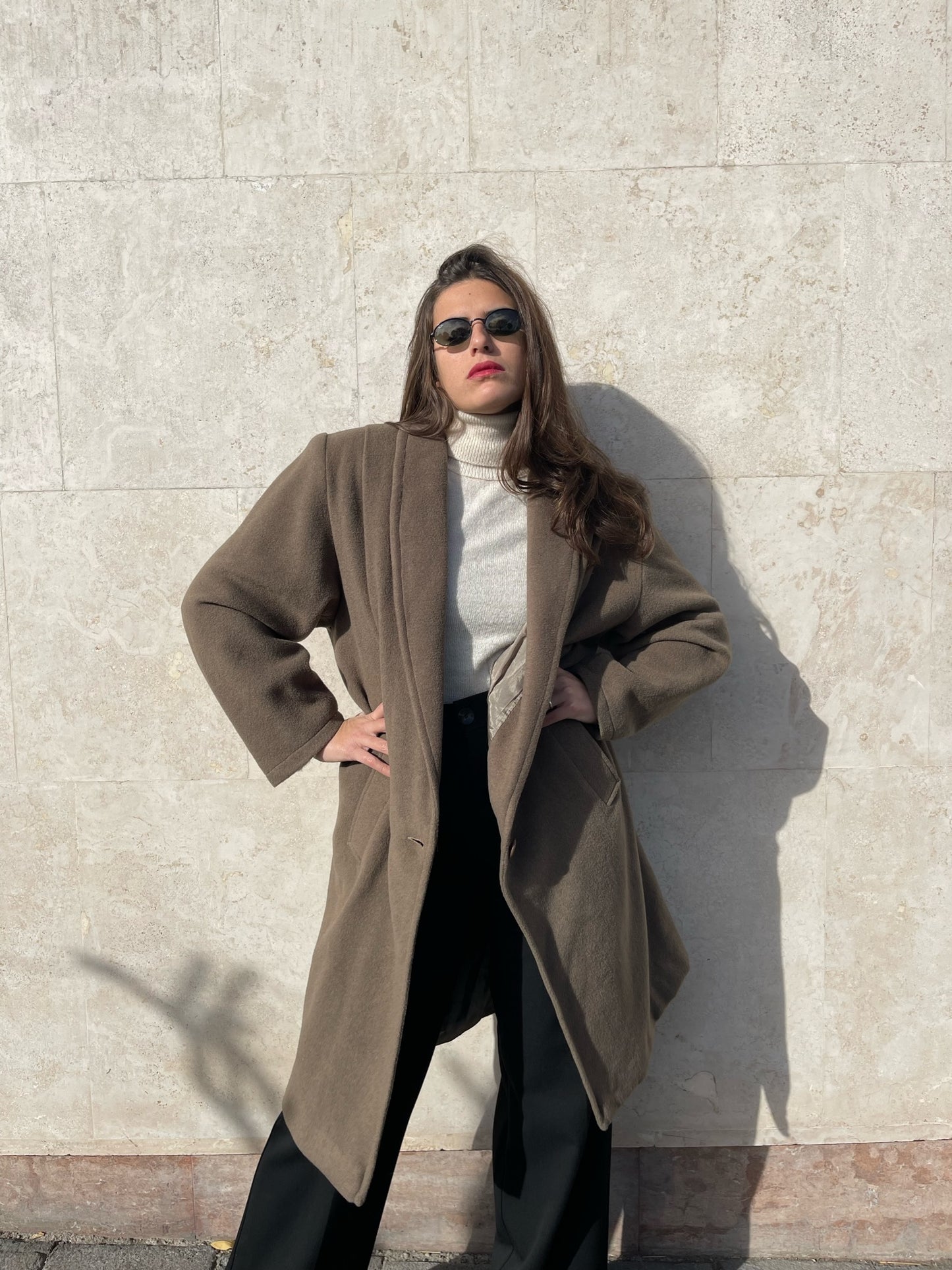 CAPPOTTO BEIGE IN LANA