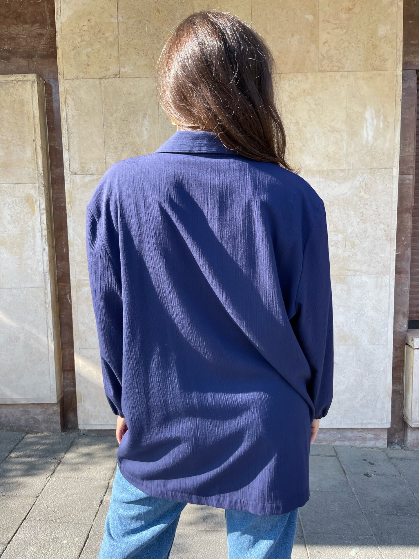 CARDIGAN LUNGO BLU