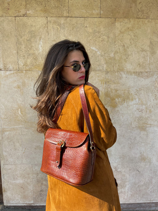 BORSA A TRACOLLA CROC EFFECT