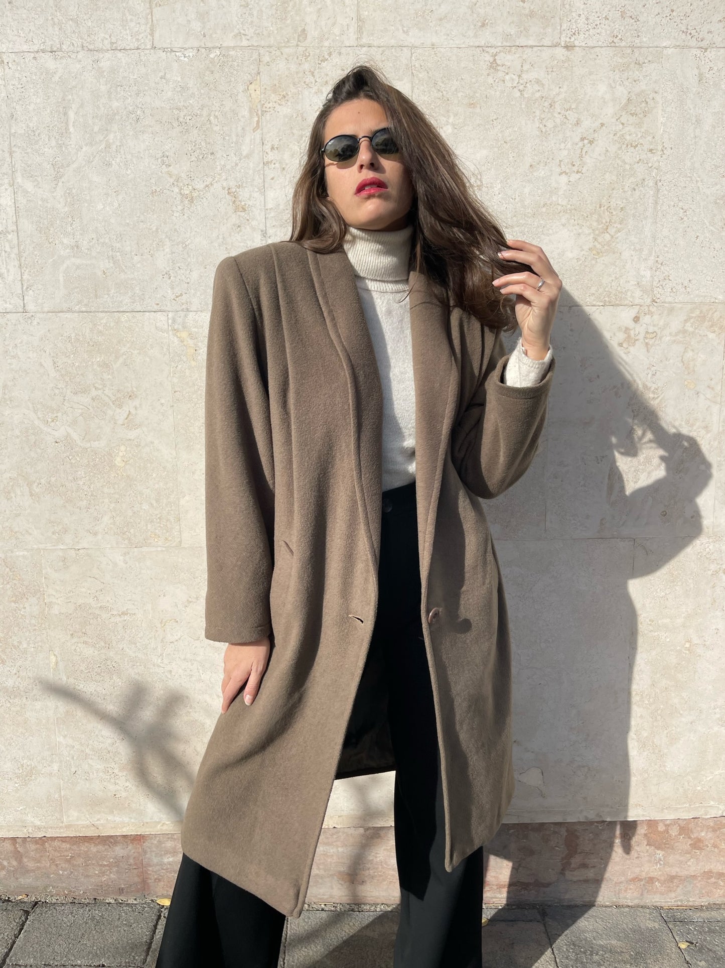 CAPPOTTO BEIGE IN LANA