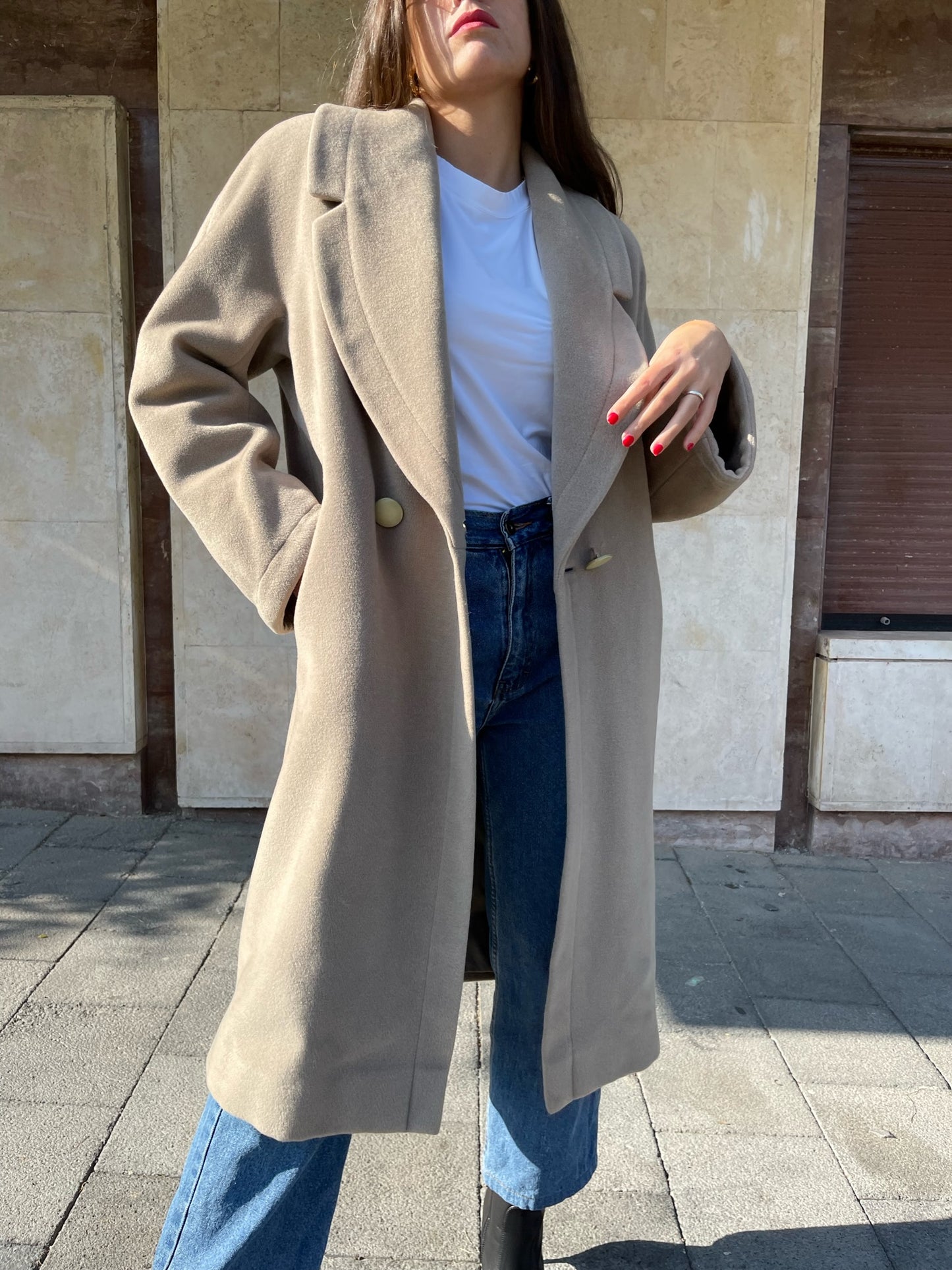 CAPPOTTO BEIGE IN LANA