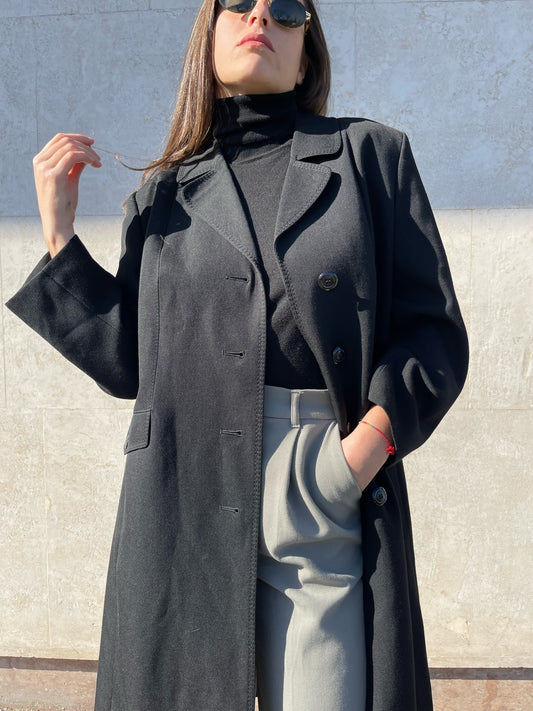 CAPPOTTO NERO MISTO LANA