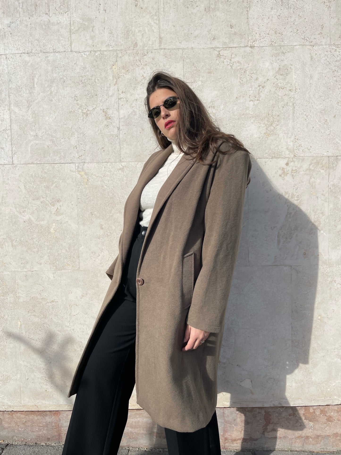 CAPPOTTO BEIGE IN LANA