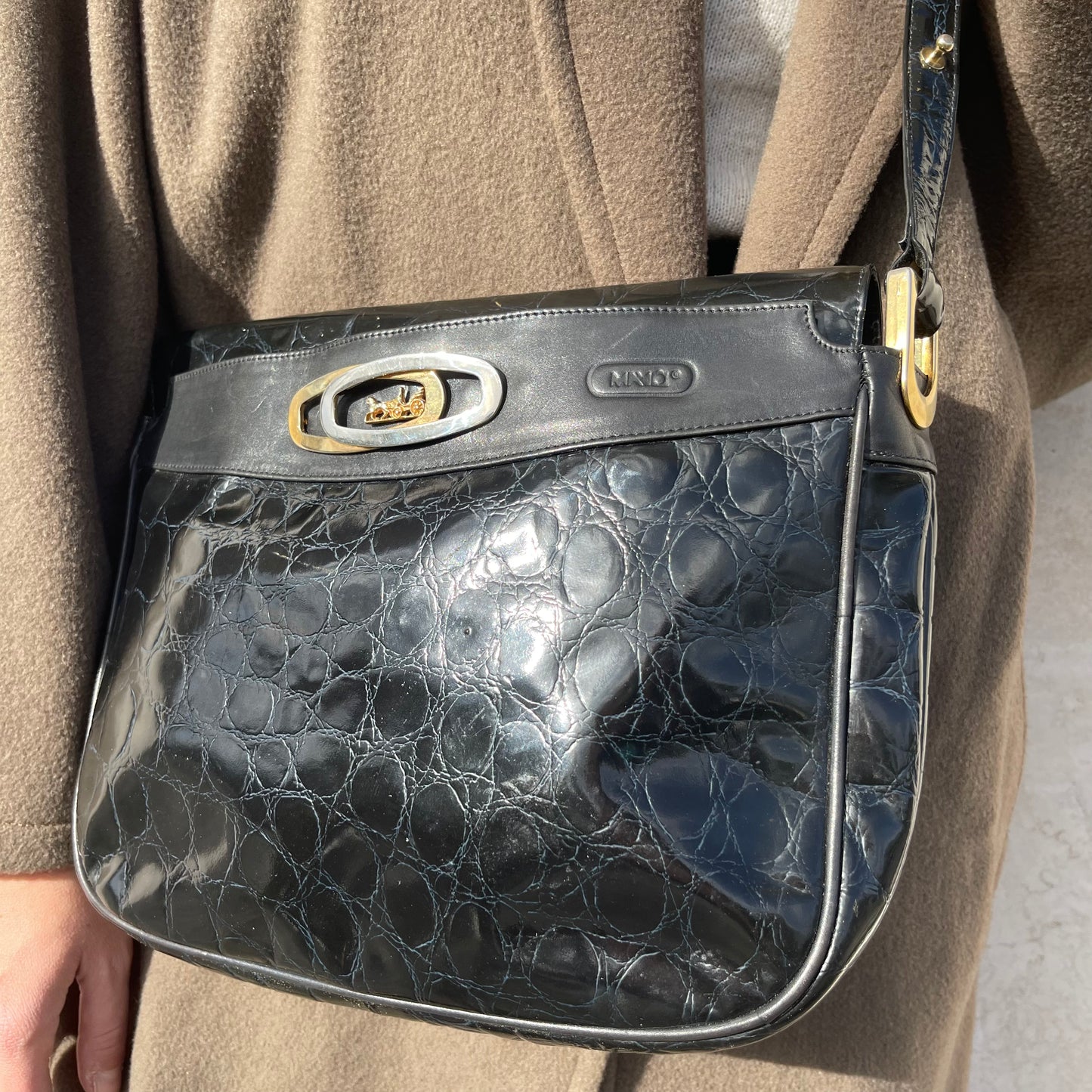 BORSA IN PELLE EFFETTO CROC